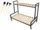 Wooden Two-level Shelf on Wheels for Terrace Garden Home