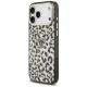 Guess IML Leopard Glitter Triangle MagSafe dėklas iPhone 17/18 Pro Max, juodas