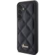 Guess dėklas Samsung Galaxy S23 FE telefonui, juodas (Quilted Metal Logo)