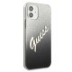 Guess iPhone 12 mini dėklas Glitter Gradient Script, juodas