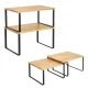 Kitchen Counter Shelf Organizer 2 Tier Small, Natural Wood and Black