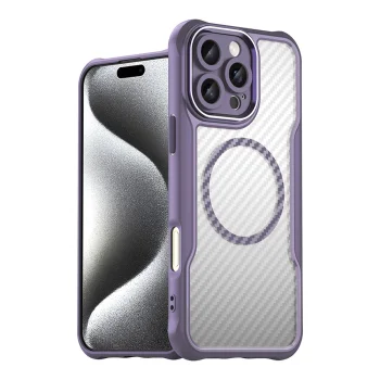 Leading Series MagSafe Silicone Case for iPhone 16 Pro, Purple