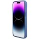 Guess Leather 4G Triangle Strass dėklas iPhone 15 telefonui, mėlynas