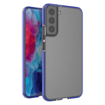 Dėklas Samsung Galaxy S22+ (S22 Plus) Spring Case, 1 mm, su rėmeliu, tamsiai mėlynas