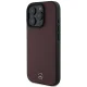 Mercedes dėklas iPhone 16 Pro telefonui Textured And Plain Leather MagSafe, raudonas