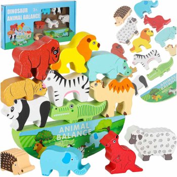 Medinis balansuojantis žaidimas Gyvūnai Safari Montessori