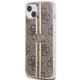 Guess iPhone 15 Plus dėklas IML 4G Gold Stripe, rudas