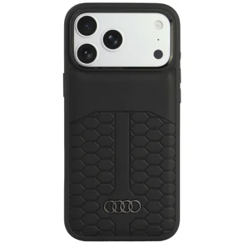 Audi Leather Case MagSafe dėklas telefonui iPhone 18 Pro Max / 17 Pro Max, juodas