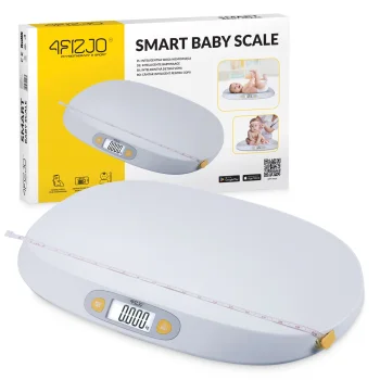Skaitmeninės kūdikių svarstyklės 4FIZJO BABY su programėle, baltos