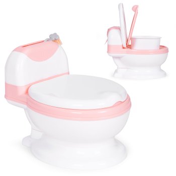 Ecotoys Potty Toilet with Removable Bowl and Brush, Pink