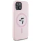 Karl Lagerfeld Silicone Karl&Choupette MagSafe dėklas, skirtas iPhone 15, rožinis