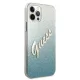 Guess dėklas iPhone 12 / 12 Pro Glitter Gradient Script Blue
