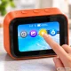 Smart desk clock with AI assistant and Bluetooth speaker, orange