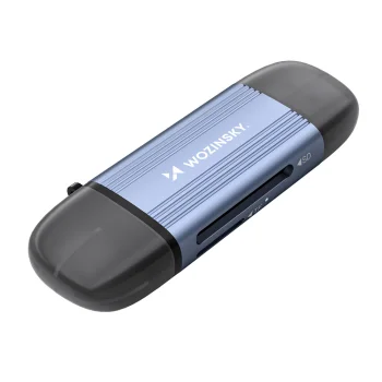 Wozinsky WCR-5G atminties kortelių skaitytuvas SD ir microSD, USB-A / USB-C 3.0, pilkas