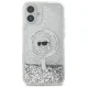 Karl Lagerfeld dėklas iPhone 16 telefonui Liquid Glitter Karl Head MagSafe, skaidrus