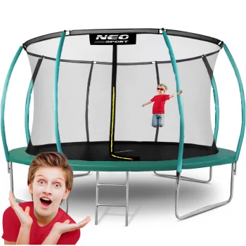 Neo-Sport NS-14C181 sodo batutas 435 cm (14ft) su vidiniu tinklu, žalias