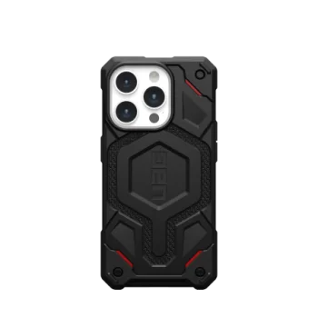 UAG Monarch Pro MagSafe dėklas iPhone 15 Pro telefonui, juodas Kevlar