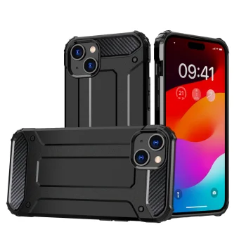 iPhone 15 Plus Hybrid Armor Case, Black
