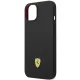 Ferrari dėklas iPhone 14 telefonui Silicone Metal Logo, juodas