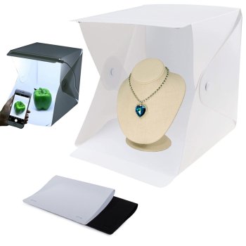 Bešešėlė fotopalapinė produktų fotografavimui, 20 LED, balta