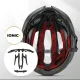 Dviračio šalmas Rockbros LK-69 58-62 cm, juodas