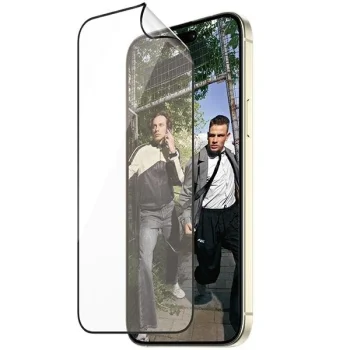 PanzerGlass Matrix Ultra-Wide Fit hibridinis stiklas iPhone 15 Plus su aplikatoriumi