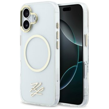 Karl Lagerfeld IML KL Script Logo MagSafe dėklas iPhone 17, skaidrus