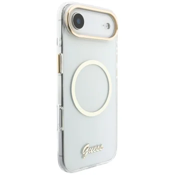 Guess IML Script Metal MagSafe Case for iPhone Air, Clear