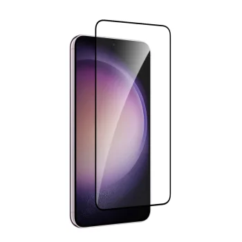 Puro apsauginis stiklas Samsung Galaxy S25+ / S24+, juodu rėmeliu