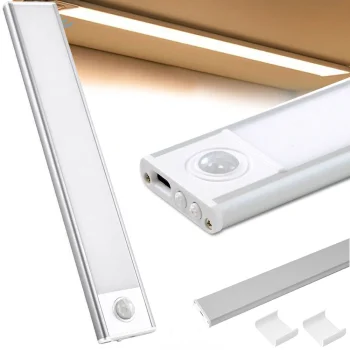 Įkraunamas LED šviestuvas su judesio jutikliu, USB, 30 cm