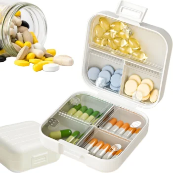 Pill and Vitamin Organizer, 7 Compartments, Travel Box