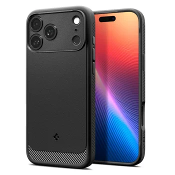 Spigen Rugged Armor Mag dėklas, skirtas iPhone 17 Pro Max, juodas