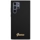 Guess Silicone Vintage Gold Logo dėklas Samsung Galaxy S23 Ultra, juodas