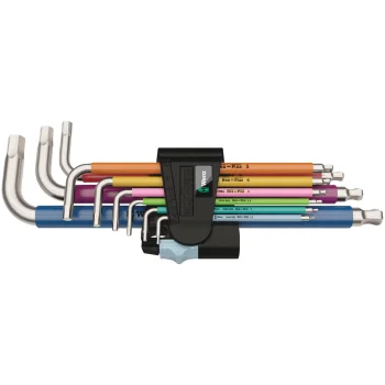 Wera 3950/9 Hex-Plus Multicolour Stainless 1 šešiakampių raktų rinkinys, 9 vnt.