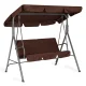 3-Seater Outdoor Garden Swing Steel Freestanding MultiGarden, Brown