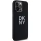 DKNY dėklas „iPhone 15 Pro“ telefonui „Liquid Silicone Metal Logo“, juodas