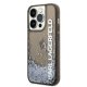 Karl Lagerfeld dėklas iPhone 14 Pro su MagSafe, Liquid Glitter, juodas