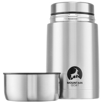 MOUNTAIN GOAT maisto termosas 1L, sidabrinis