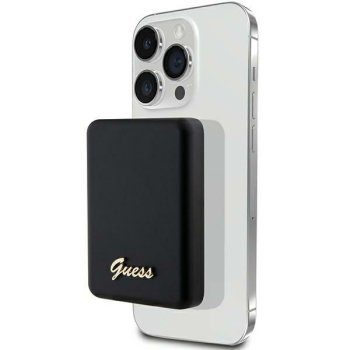 "Guess Metal Script Logo" išorinė baterija su MagSafe, 3000 mAh, juoda