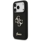 Guess Silicone Big 4G Script dėklas, skirtas iPhone 17 Pro, juodas