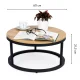 ModernHome apvalus industrinis kavos staliukas, 60 cm