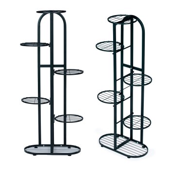 ModernHome PJJPS0014 Metal Flower Stand, 6 Levels, Black