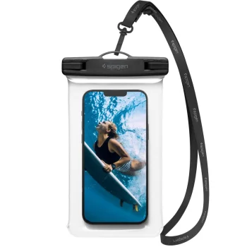 Vandeniui atsparus dėklas Spigen Aqua Shield A601 IPX8, skaidrus