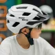 Dviračio šalmas Rockbros LK-67 paaugliams 54–58 cm su nuimamu snapeliu, baltas