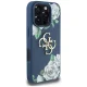 Guess Grained Roses Big 4G Logo dėklas iPhone 16 Pro telefonui, mėlynas