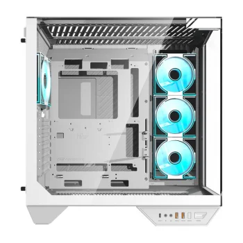 Kompiuterio korpusas Darkflash DY470 su 4 ventiliatoriais, baltas