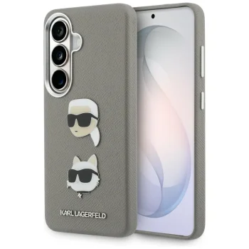 Karl Lagerfeld Saffiano Double Heads Metal Case for Samsung Galaxy S26, Silver
