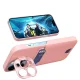 Hurtel Leather Stand Case dėklas Samsung Galaxy S23+ su kortelių kišene ir stovu, rožinis