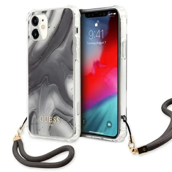 Guess iPhone 12 mini dėklas Marble Collection, pilkas