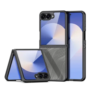 Dux Ducis Aimo dėklas Samsung Galaxy Z Flip7 telefonui, juodas